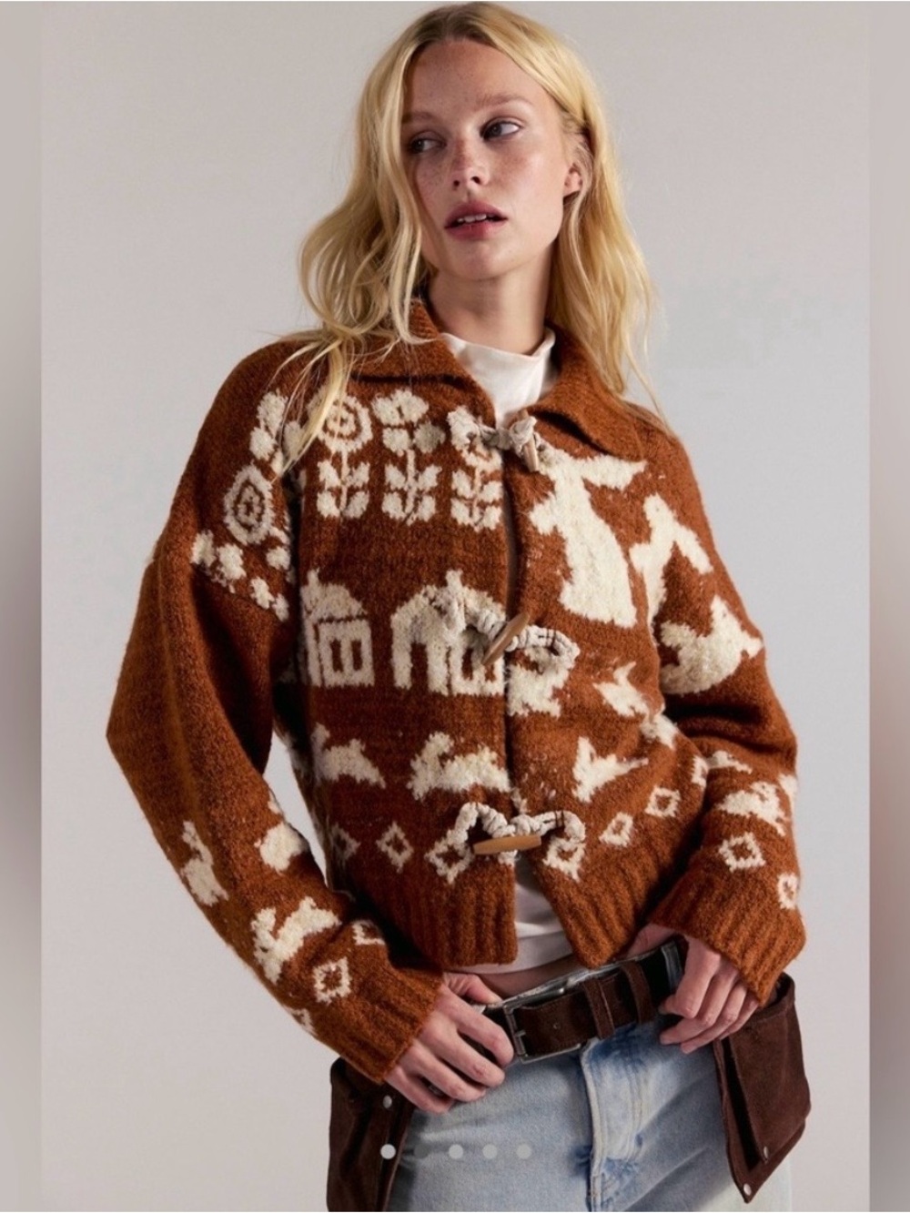 Free People Home Sweet Honey Cardi in Topaz